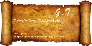 Gerócs Teobalda névjegykártya
